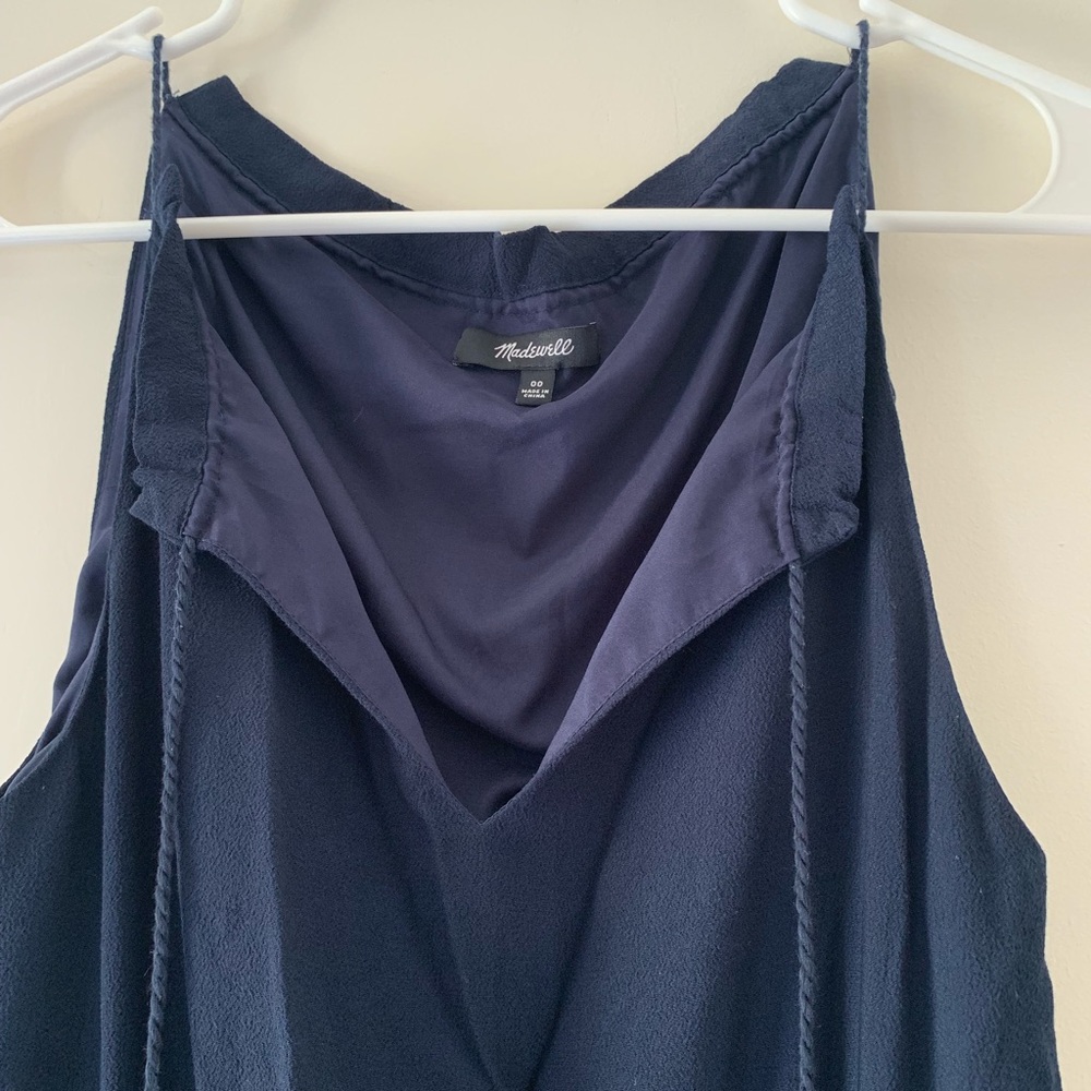 Madewell Navy Tassle-Tie Casual Maxi Dress - Picture 5 of 7
